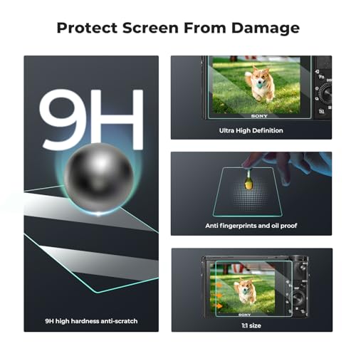 Image of K&F CONCEPT 3pcs Screen Protector Compatible with Sony RX100 VII Digital Camera, Ultra Clear Tempered Glass Screen Protector, Anti Scratch Bubble Free Ultra Resistant