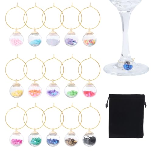 Dijes para copas de vino GLOBLELAND: marcadores de bolas de vidrio para tus catas y fiestas
