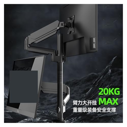 Support deux écrans sans perçage avec colonne de 75cm pour double moniteur