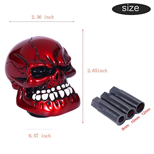 Bashineng Skull Shift Knob Transmissions Gear Shifter Stick Handle Shifting Lever Fit Most Manual Automatic Cars Truck Suv (Red) #TOP1