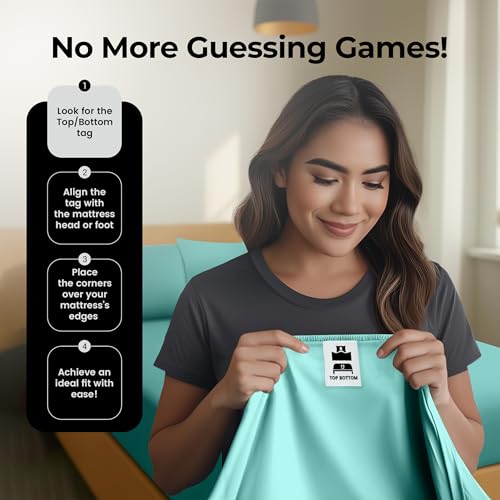 Image of Utopia Bedding Twin XL Fitted Sheets - Bulk Pack of 2 Bottom Sheets - Soft Brushed Microfiber - Deep Pockets - Shrinkage & Fade Resistant - Easy Care (Twin XL, Spa Blue)