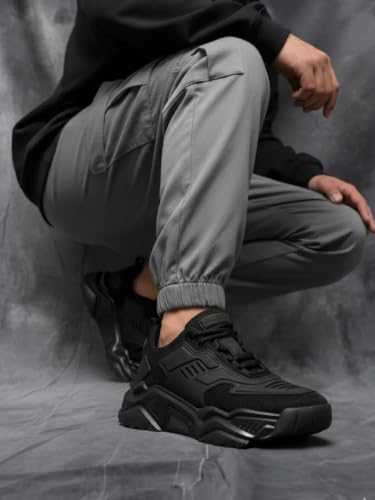 Image of Mamba 24 Mens Wide Shoes Height Increasing Luxury Mech Sneakers with Latex Insoles Mens Platform Hiptop Black Running Sport Male