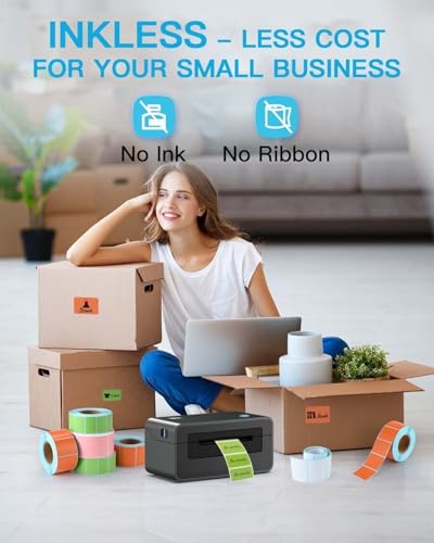 Image of iDPRT SP410 4x6 Thermal Label Printer, USB Desktop Shipping & Barcode Printer for Small Business, Amazon & Courier Labels, Inkless Label Printer Compatible with Windows /Mac /iOS /Android