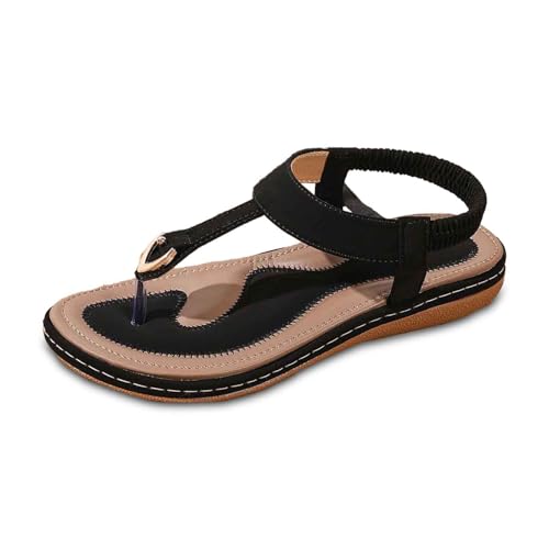 Sandalias planas cómodas e informales con diseño abierto y transpirable de mujer