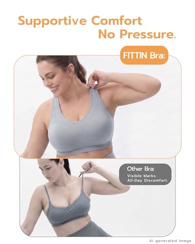Can I Wear a Sports Bra for Swimming? 5 FITTIN Supportive Sports Bra for Large-Bust: 12-Hour Zero-Pressure Comfort - Forget to Take It Off - Full Coverage Racerback Seamless Sport Bras for Workout for C-DDD Cup Plus Size Women
