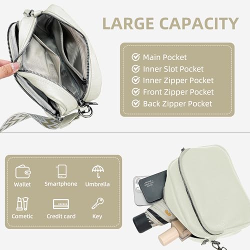 Otikwio Bolsa tiracolo pequena feminina de couro legítimo, design moderno, bolsa de ombro com alça d