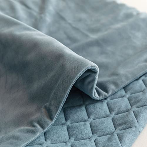 Eseriallen Bed Runner King Size,Haze blue Bed Runner For of Luxury Hotel Grade 240X45cm for 1.8m Bed