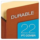Pendaflex Expanding File Pockets, Letter Size, 5.25" Expansion, Reinforced with DuPont™ Tyvek® Material, Redrope, 10 per Box (1534G-OX)