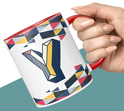 Image of 3D Colorful Alphabet Letter Y Printed Coffee Mug for Girls Boys Friends Love Kids Best Gift for Birthday Anniversary Initial Letter Y (Ceramic Tea Coffee Mug-350ml) - ABV3TM2 123