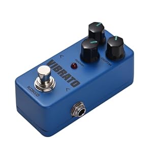 Traditional vibrato effect makes the guitar sound more excellent. 3 functional knobs(rate/depth/ramp) for adjusting the performance of the vibrato effect. Full metal shell, durable and sturdy, lightweight and compact. A single footswitch is smartly d...