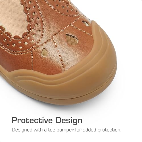 DREAM PAIRS Girls Mary Jane Dress Shoes School Uniform Toe-Protective T-Strap Ballet Flats Toddler Little Kid2