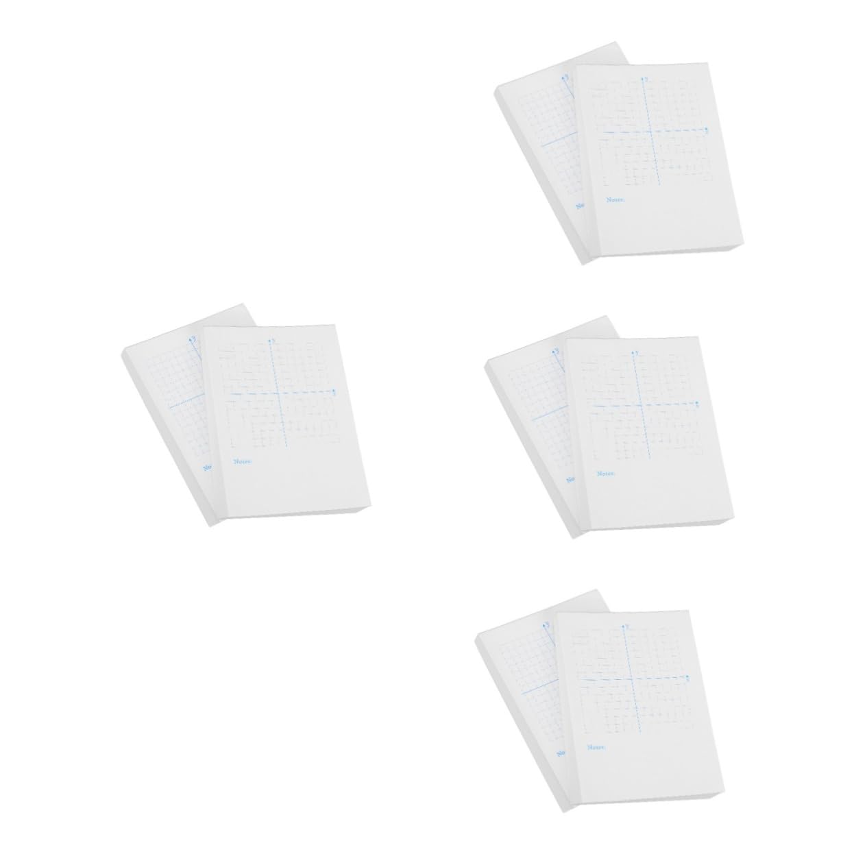 Angoily 4 Pièces Livre d'exercice de l'axe xy papier graphique papier millimétré mathématique cahier de mathématiques millimétré bloc-notes en millimétré blanche