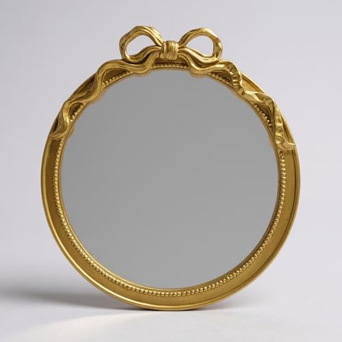 Luxape 24-Inch Gold Bow Resin Mirror – Perfect Decorative Accent