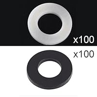 Algopix Similar Product 12 - YunShuo M6x12 Black White Nylon Flat