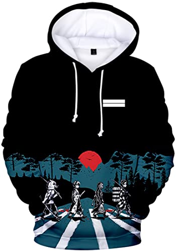 WINKEEY Demon Slayer Manga Sudadera con Capucha Anime Nezuko Cosplay Sudadera con Capucha Tanjiro Inosuke Zenitsu Suéter de Gran tamaño Impresión 3D Moda Streetwear, 31 L Cover