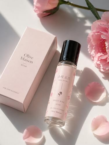 Image of Korean Rose Aesthetic Attar 6ml for Women | Long Lasting Floral Perfume Oil | Alcohol-Free Premium Fragrance Roll-On