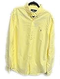  Ralph Lauren - Camisa de manga larga para hombre, diseño de rayas verticales amarillo M