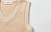 FastRockee V Neck Sweater Vest for Girls Cotton Knit School Uniform Vests Beige Size 6 Preppy Style
