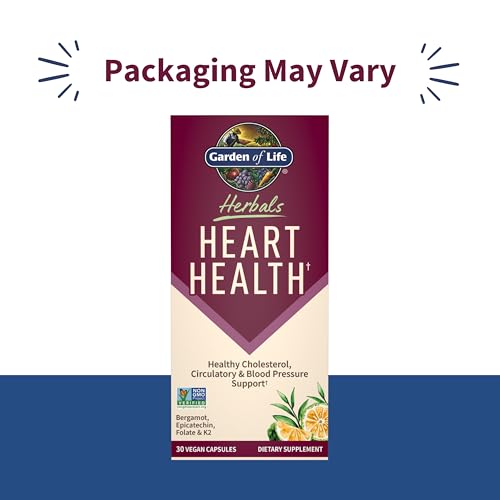 Garden of Life Herbals Hearth Health Supplement with Folate, Bergamot, Green Tea & Vitamin E & K for Cholesterol, Circulatory Support – Gluten-Free, Citrus Flavor, 30 Vegan Capsules - Image 3