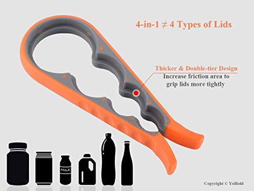 Image of P-Plus International Jar Opener 4 in 1 Multi Function Bottle Can Multi-Opener Easy Grip.