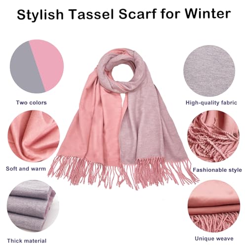 Winter Scarf for Women Pashmina Shawls and Wraps Ladies Cashmere Feel Reversible Scarves for Evening Wedding Dress4