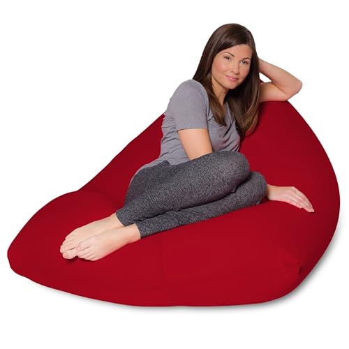 Bean-Bag-Cover-Only-Lounge-Soft-Stretchy-Squishy-Comfort-with-Removable-Washable-Cover-to-add-EPS-Bead-Refill-Filling-and-Liner-Perfect-for-Gaming-Relaxing-Twist-Red Bean Bag Cover Only Lounge Soft Stretchy Squishy Comfort with Removable Washable Cover to add EPS Bead Refill Filling and Liner Perfect for Gaming Relaxing Twist Red