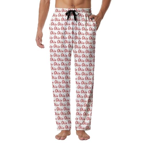 LISAINMAY ohio map State flag Pajama Pants For Men Lounge Pants Sleep Sleepwear Pijamas Loungewear Pjs Gifts