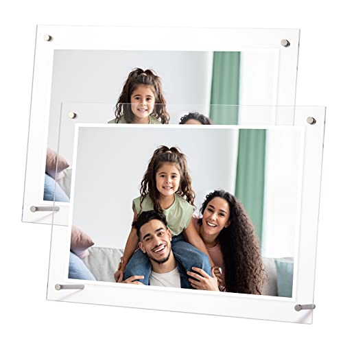 Acryl-Bilderrahmen, A4, Doppelwand, transparent, 33,5 x 24,5 cm, stilvoller Acrylrahmen, Display vertikal oder horizontal für glückliche Momente, Zuhause, Büro, Zertifikat, Kunstwerk (2 Stück) Cover