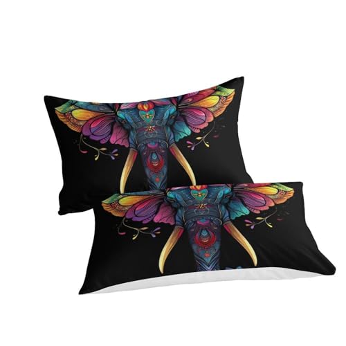Housse couette éléphant 3D avec taie d'oreiller lit Super King