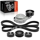 A-Premium Engine Serpentine Drive Belt Kit with Tensioner & Idler Pulley Compatible with Ford 2004 F-150, 2005-2006 Expedition, 2005-2006 Mustang & Lincoln 2005-2006 Navigator, V8 4.6L 5.4L