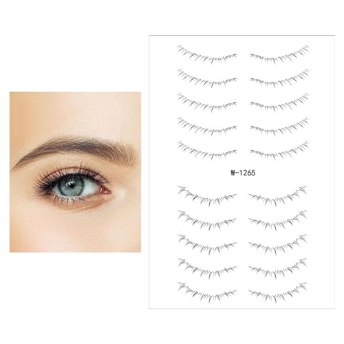 防水まつげステッカー - 女性用下まつげステッカー - 家庭、ホテル、旅行、美容院 向けの汗止めまつげメイクアップ用品,震える目のまつげタトゥー怠け者には防水アイライナーシールを模倣する必要がある