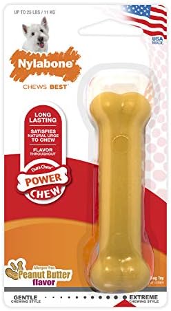 Nylabone Power Chew Bacon Bone Dog Chew Toy, Medium, For Dogs up to 16kg
