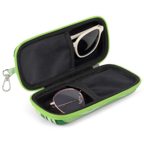 Image of Double Eyeglasses Case Hard Shell Dual Sunglasses Organizer with Zipper Closure Travel Eyewear Storage for Vehicle