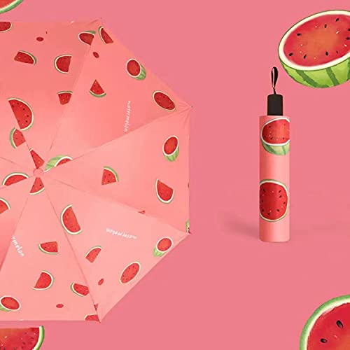 Image of House of Quirk 3-Fold Travel Umbrella - Auto Open /Close Ultra Light and Small Mini Umbrella with Carrying Pouch