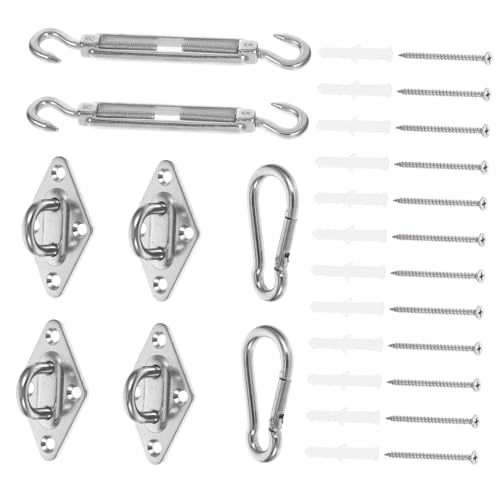 ibasenice Durable Stainless Steel Sun Sail Kit Pad Eye Plates and Roof Weight Hangers