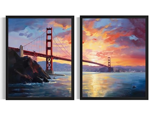 Póster del puente Golden Gate de 8x10 para decorar un salón relajante