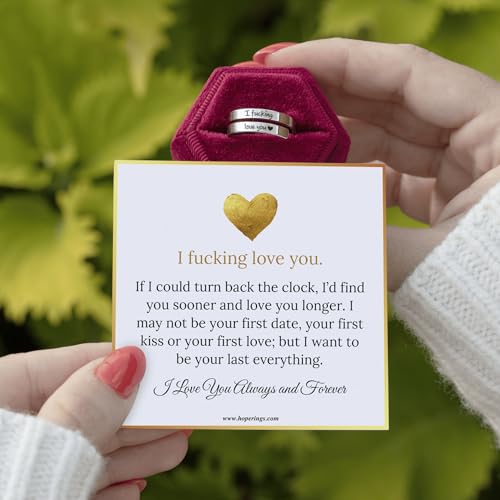 Hope Rings - I F♡cking Love You Ring - Adjustable Silver Promise Ring - 304 Stainless Steel Rings for Women2