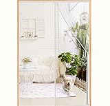 Elytsemoh Magnetic Screen Door White-Fit for Door Size 38x82inch, Screen Size 40x84inch, Heavy Duty