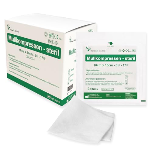 HansaGT Medical Kompressen Sterile 10x10cm 50 Stück...