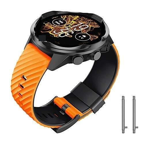 KAVJU For Suunto 7 Correa de silicona suave 9 Pulsera de repuesto para hombres y mujeres 9 Baro Correa de reloj deportivo para Suunto 9 Spartan 9 Correa de reloj GPS(Orange-Black)