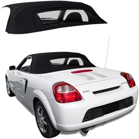 Sierra Auto Tops & Seats Replacement Convertible Top with Glass Window, fits Toyota MR2 Spyder 2000-2007, Premium-Grade Stayfast Canvas, Black - Complete Convertible Soft Top Cover