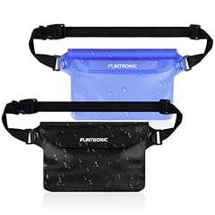 flintronic 2 Pezzi Marsupio Impermeabile con Cintura in Vita Regolabile, Marsupio Impermeabile IP68 Schermo Trasparente Toccabile, Borsa Asciutta per Nuoto in Spiaggia Pesca in Barca