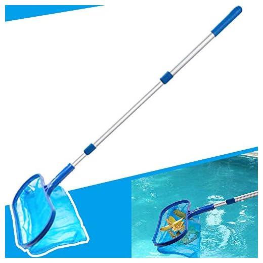 Anothera Swimming Pool Skimmer Net with Pole Deep Bag Net Heavy Duty Pool Leaf Rake with Deep Bag Leaf Catcher Cleaner with 3 Feet Adjustable Aluminum Telescopic Pole Stick Joint Upgrade