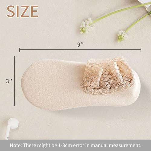 3Pairs Ruffle Lace Socks for Women Casual Ankle Knit Cotton Frilly Sock Breathable Knit Non-Slip Low Cut Crew Socks2