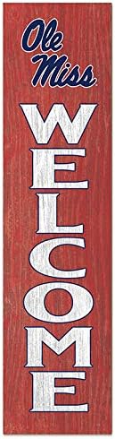 Ole Miss Rebels Welcome Porch Leaner, 11x46 Inches, Rebels Outdoor Welcome Sign; Display Your Team Spirit with This Mississippi Rebels Plaque