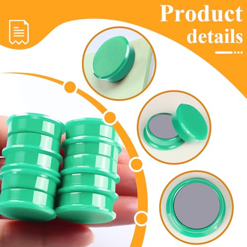 Imanes redondos verdes fuertes para refrigerador 10 piezas miniatura 2
