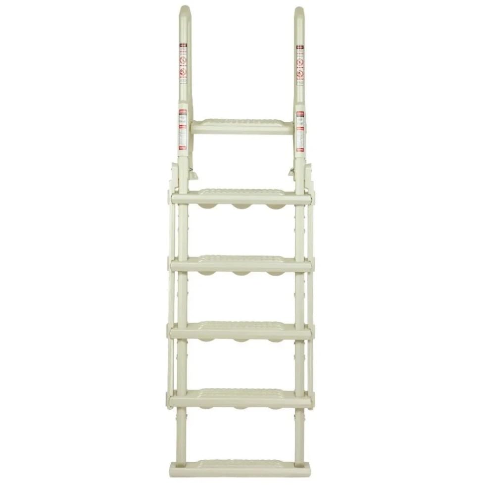Escalera de seguridad plegable para piscina color blanco perla miniatura 2