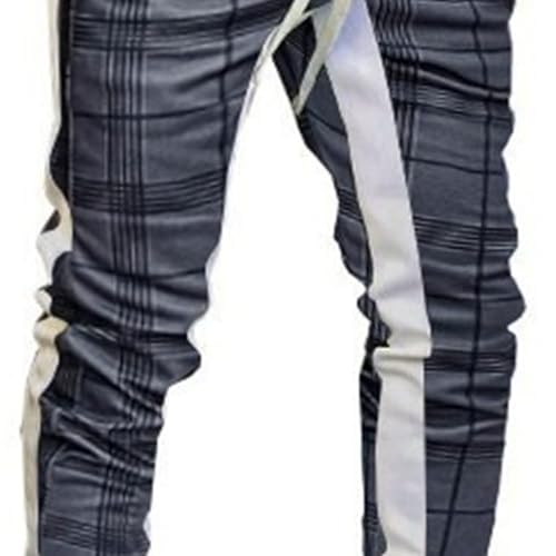 DGHM-JLMY Mens Side Stripe Track Pants Casual Drawstring Waist Ankle Zipper Trousers Slim Fit Stretch Joggers Sweatpants3