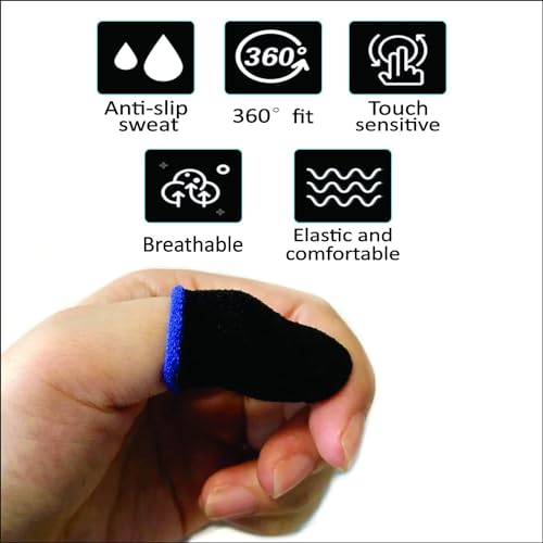 Image of CERLINK 10Pcs with Pouch Mobile Gaming Finger Sleeves Pubg Thumb Gloves Anti-Slip Sweat-Proof Professional Touch Screen Thumbs Finger Sleeve for Pubg Mobile Phone Game