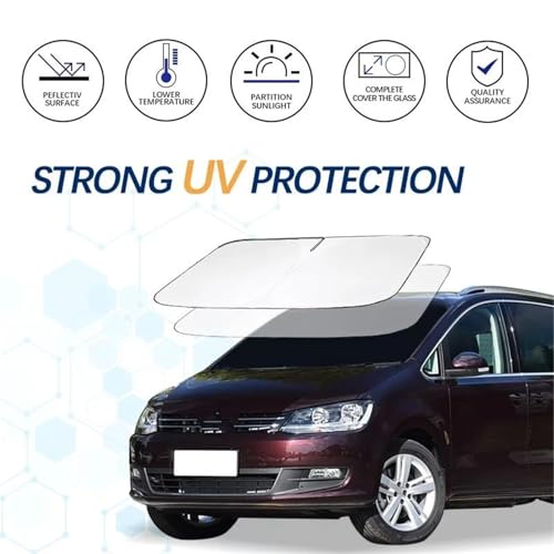 Pare-brise intérieur pour Sharan 7N : pare-soleil voiture pliable réfléchissant anti-UV - 3